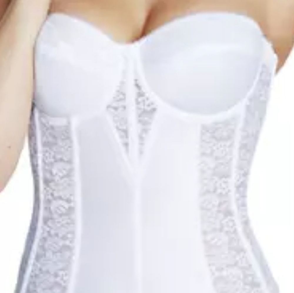 Dominique white Lace Corset Strapless Bra 36b Bridal Like-new - Picture 3 of 9